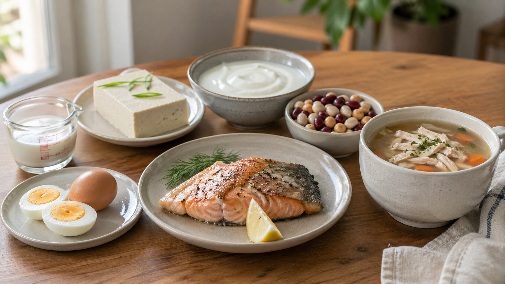 Illustration of protein foods during cancer treatment